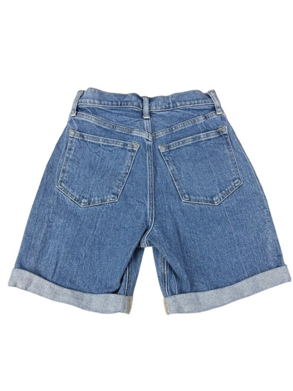 ABERCROMBIE & FITCH The Pleated Short Ultra High Rise Denim Cuffed Size 24 - Picture 4 of 6